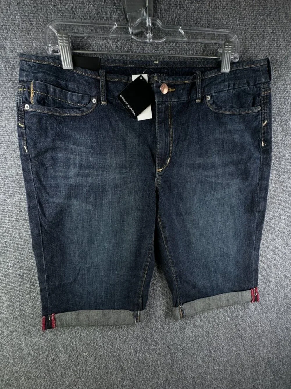 NWT Banana Republic Shorts Jorts Denim Blue Size 14 Long Summer Cotton Blend